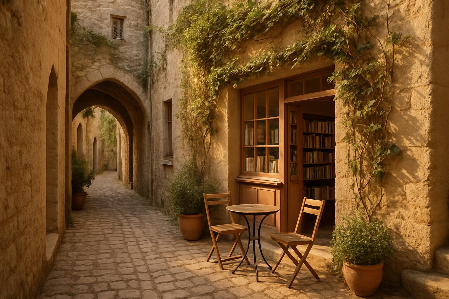 Le passage de l'Ancien-Courrier et la devanture de la librairie